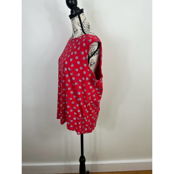 NWOT Croft & Barrow Red and white and Blue Floral tank top - Picture 7 of 7